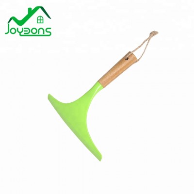 2018 Best Selling Bamboo Window Wiper Rubber Glass Window Squeegee Shower Cleaning Scraper