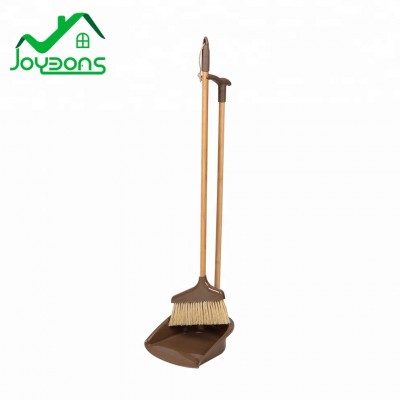 High Quality Eco-friendly Cleaning Bamboo Broom, Long Handle Dustpan Broom Set Lobby Set